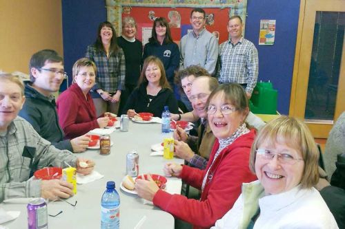  NFCS staff and guests at the NFCS United Way chili/pie fundraiser at the Child Centre in Sharbot Lake on February 6